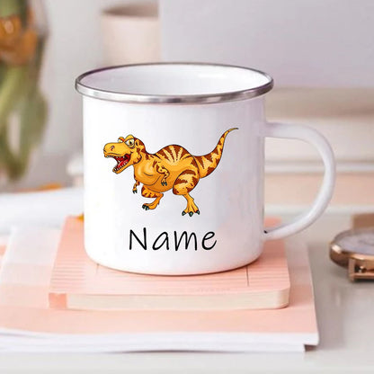 Custom Dinosaur with Name Coffee Cup Personalized Kids Cup Birthday Party Favors for Kids Children Christmas Valentines Day Gift