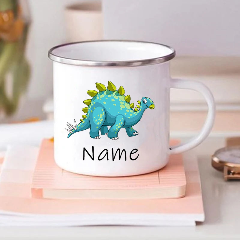 Custom Dinosaur with Name Coffee Cup Personalized Kids Cup Birthday Party Favors for Kids Children Christmas Valentines Day Gift