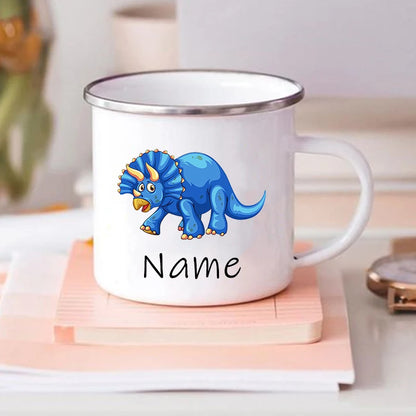 Custom Dinosaur with Name Coffee Cup Personalized Kids Cup Birthday Party Favors for Kids Children Christmas Valentines Day Gift