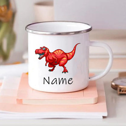Custom Dinosaur with Name Coffee Cup Personalized Kids Cup Birthday Party Favors for Kids Children Christmas Valentines Day Gift