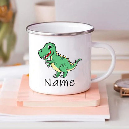 Custom Dinosaur with Name Coffee Cup Personalized Kids Cup Birthday Party Favors for Kids Children Christmas Valentines Day Gift