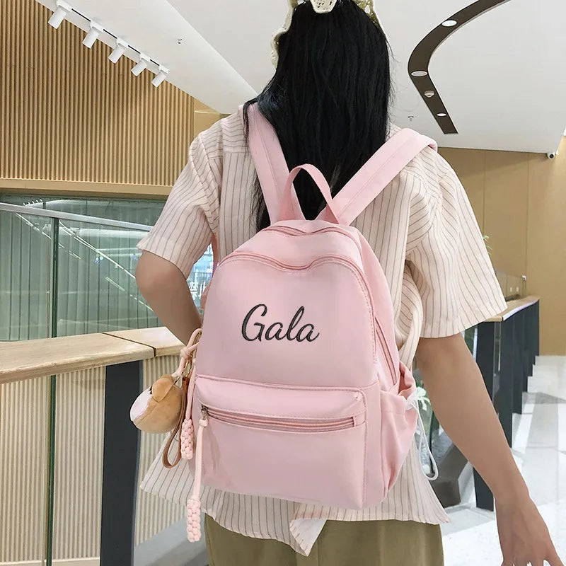 Custom Name Cute Bag Pack School Bag for Girl's Personalised Embroidered Backpack Rucksack Back To School  A Personalised Bag
