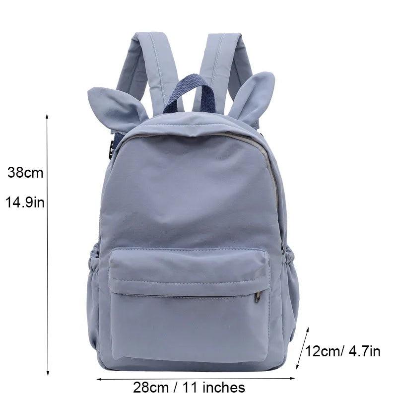 Custom Name Solid Color Rabbit School Student Backpack Personalized Kids Fashion Large Capacity Schoolbags Lightweight Backpack