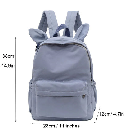 Custom Name Solid Color Rabbit School Student Backpack Personalized Kids Fashion Large Capacity Schoolbags Lightweight Backpack