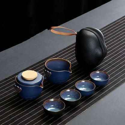 Customize Chinese Kung Fu Teaset Ceramic Portable Teapot Set Travel Gaiwan Tea Cups of Tea Ceremony Teacup Fine Hand Pot