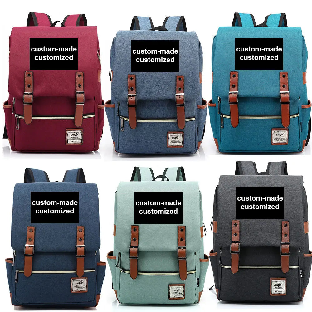 Customized Custom Made Logo Number Team Name Buckle Children School bag Teenagers Student Schoolbags Women Bagpack Men Backpack