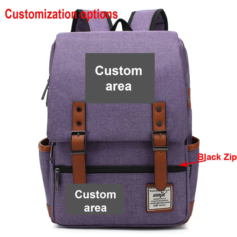 Customized Custom Made Logo Number Team Name Buckle Children School bag Teenagers Student Schoolbags Women Bagpack Men Backpack