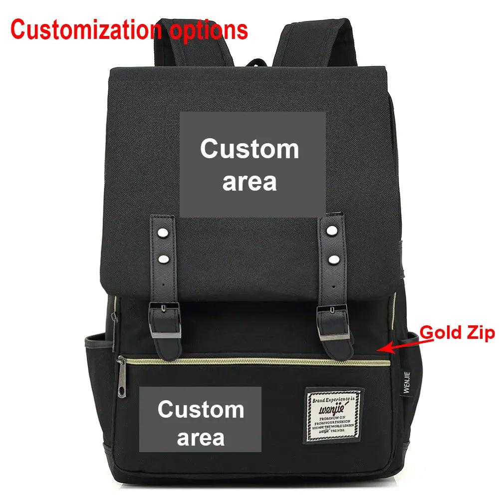Customized Custom Made Logo Number Team Name Buckle Children School bag Teenagers Student Schoolbags Women Bagpack Men Backpack