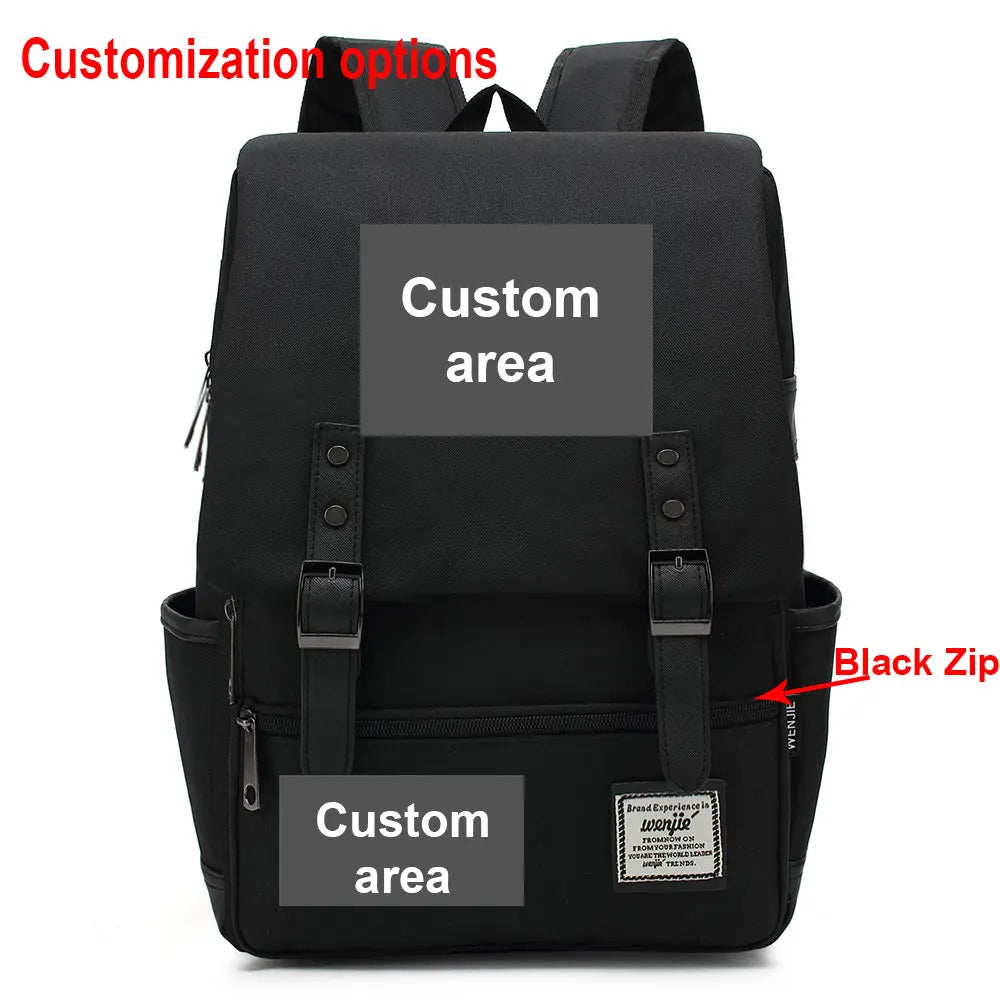 Customized Custom Made Logo Number Team Name Buckle Children School bag Teenagers Student Schoolbags Women Bagpack Men Backpack