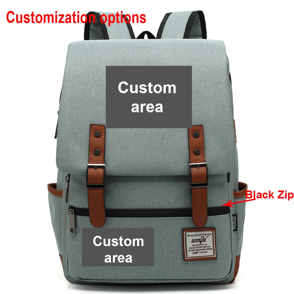 Customized Custom Made Logo Number Team Name Buckle Children School bag Teenagers Student Schoolbags Women Bagpack Men Backpack