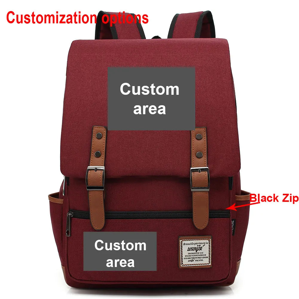 Customized Custom Made Logo Number Team Name Buckle Children School bag Teenagers Student Schoolbags Women Bagpack Men Backpack