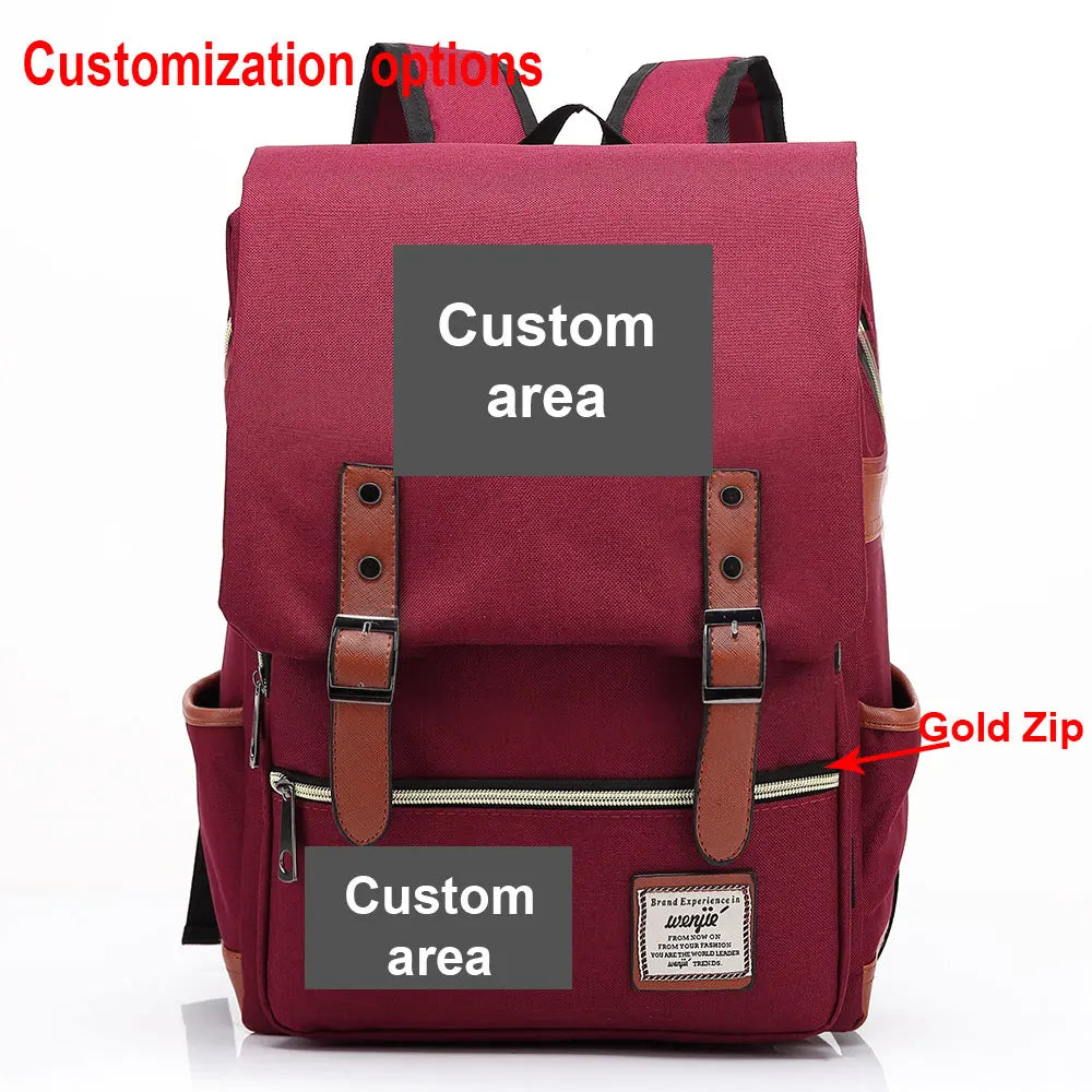 Customized Custom Made Logo Number Team Name Buckle Children School bag Teenagers Student Schoolbags Women Bagpack Men Backpack