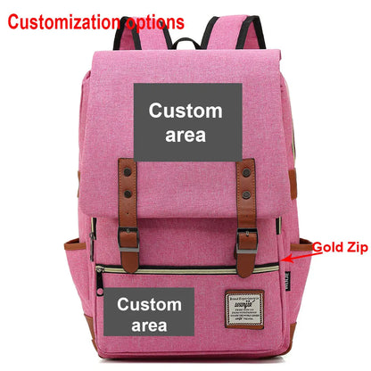 Customized Custom Made Logo Number Team Name Buckle Children School bag Teenagers Student Schoolbags Women Bagpack Men Backpack