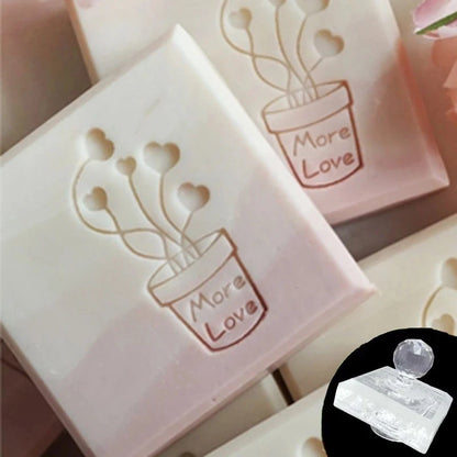 Customized Custom Soap Stamp Mold Sealing Seals For Diy Handmade Soap Making Supplies Tools Plants Tree Flower Pattern