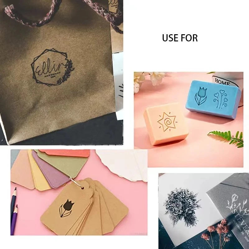 Customized Custom Soap Stamp Mold Sealing Seals For Diy Handmade Soap Making Supplies Tools Plants Tree Flower Pattern