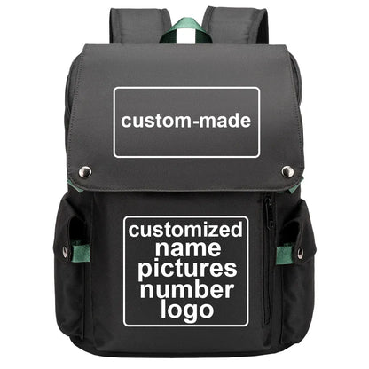 Customized Name Logo Picture Boy Girl Kids Book Bags Large Capacity Teenagers USB Schoolbags Women Men Laptop Travel Backpack