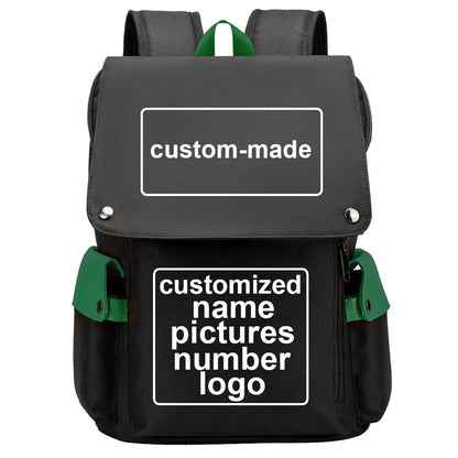 Customized Name Logo Picture Boy Girl Kids Book Bags Large Capacity Teenagers USB Schoolbags Women Men Laptop Travel Backpack