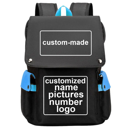 Customized Name Logo Picture Boy Girl Kids Book Bags Large Capacity Teenagers USB Schoolbags Women Men Laptop Travel Backpack