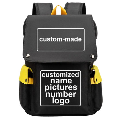 Customized Name Logo Picture Boy Girl Kids Book Bags Large Capacity Teenagers USB Schoolbags Women Men Laptop Travel Backpack