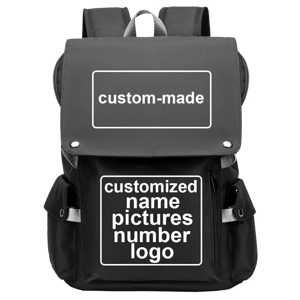 Customized Name Logo Picture Boy Girl Kids Book Bags Large Capacity Teenagers USB Schoolbags Women Men Laptop Travel Backpack