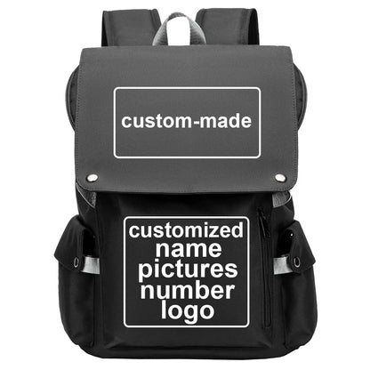 Customized Name Logo Picture Boy Girl Kids Book Bags Large Capacity Teenagers USB Schoolbags Women Men Laptop Travel Backpack