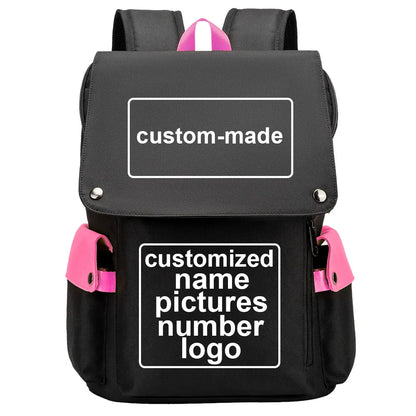 Customized Name Logo Picture Boy Girl Kids Book Bags Large Capacity Teenagers USB Schoolbags Women Men Laptop Travel Backpack