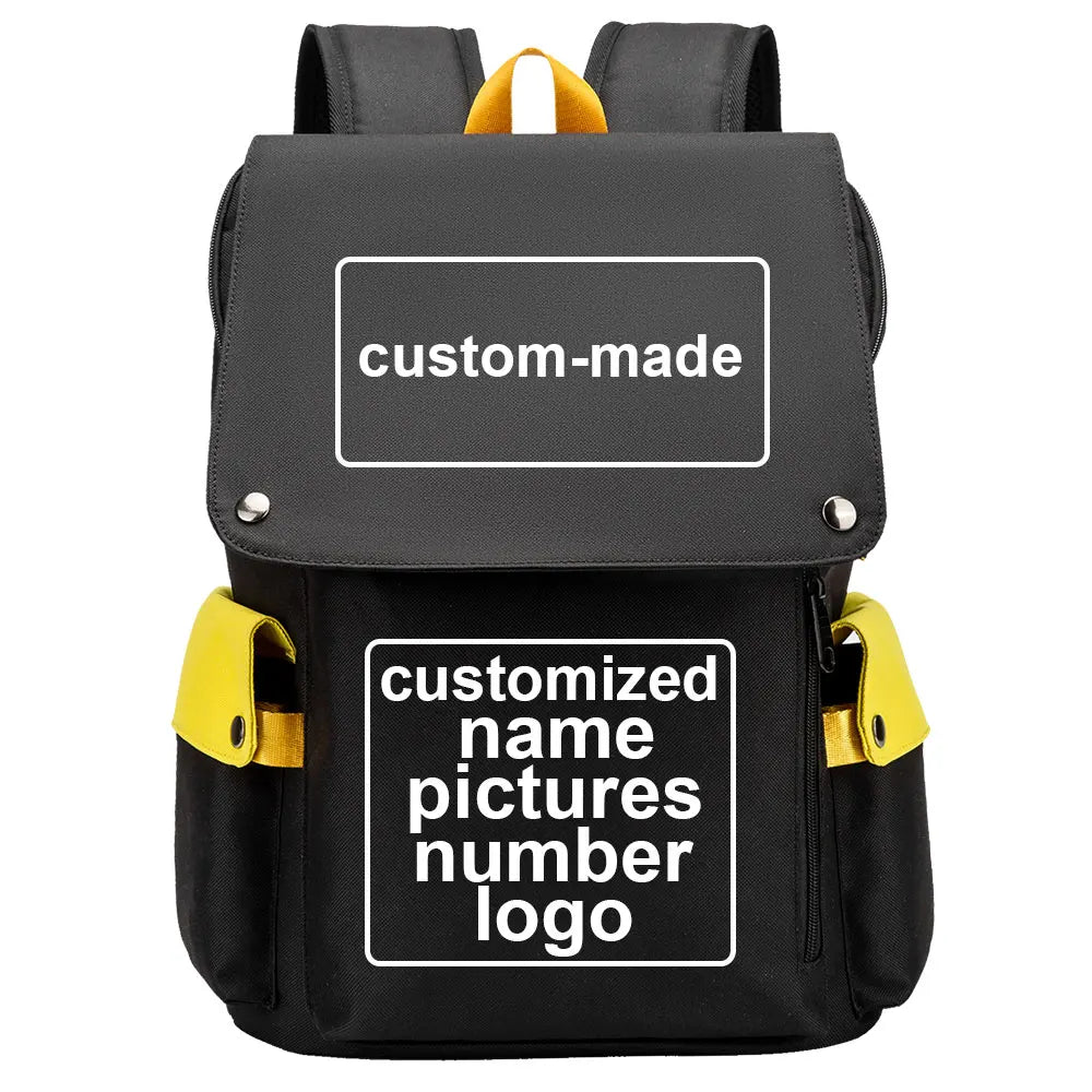 Customized Name Logo Picture Boy Girl Kids Book Bags Large Capacity Teenagers USB Schoolbags Women Men Laptop Travel Backpack