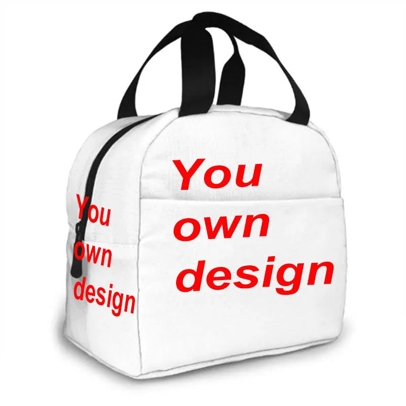 Customized Print DIY Your like Photo or Logo Boys Girls Kids Portable Lunch Box Bags Insulated Picnic Cooler Bag Lunch Tote