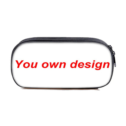 Customized Print DIY Your like Photo or Logo Boys Girls Kids Teenager Student Canvas Pencil Case Box Purse Pen Bags