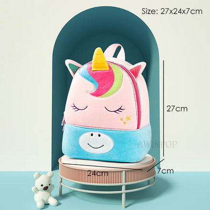 Cute 3D Deer School Bags for Children Cartoon Unicorn School Backpacks Kindergarten Girls Kids Kawaii Schoolbag Mochila Escolar