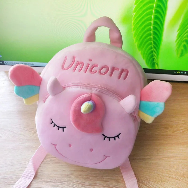Cute 3D Unicorn School Backpack For Girls Boy Cartoon Cute Soft Plush School Bag Kids Children Schoolbag Best Gift Toy Doll Bags