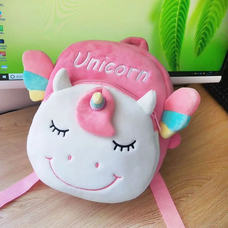 Cute 3D Unicorn School Backpack For Girls Boy Cartoon Cute Soft Plush School Bag Kids Children Schoolbag Best Gift Toy Doll Bags