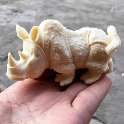 Cute Animal Rhino Decorative Statue Handmade Art Sculpture Home Room Office Car Decoration Crafts The best gift