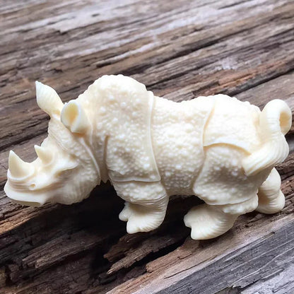 Cute Animal Rhino Decorative Statue Handmade Art Sculpture Home Room Office Car Decoration Crafts The best gift