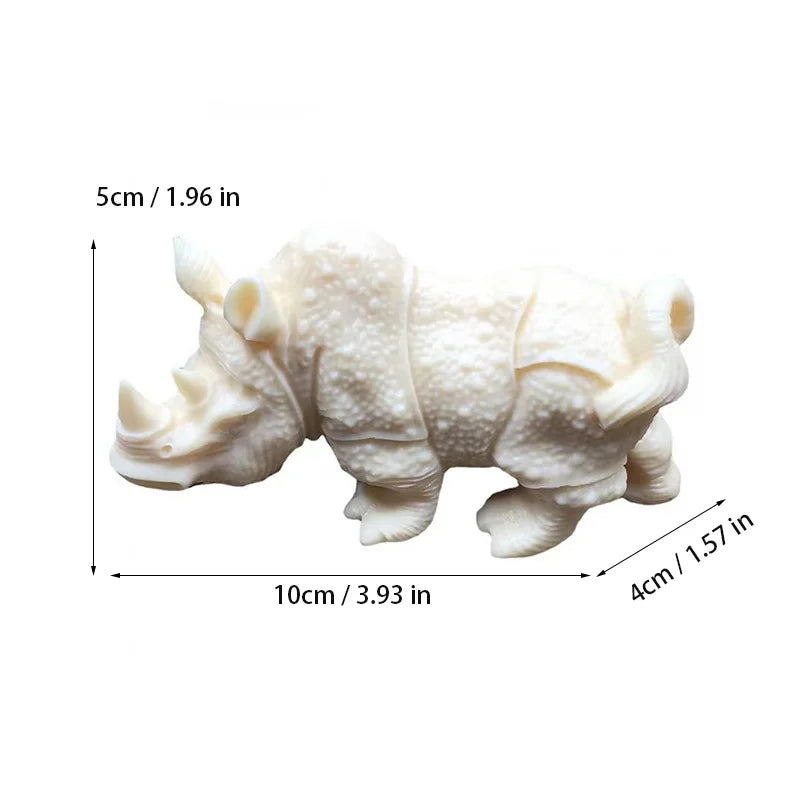 Cute Animal Rhino Decorative Statue Handmade Art Sculpture Home Room Office Car Decoration Crafts The best gift