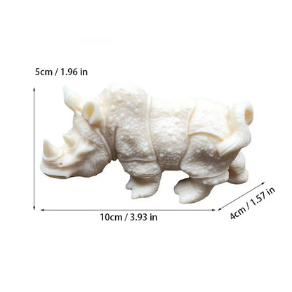 Cute Animal Rhino Decorative Statue Handmade Art Sculpture Home Room Office Car Decoration Crafts The best gift