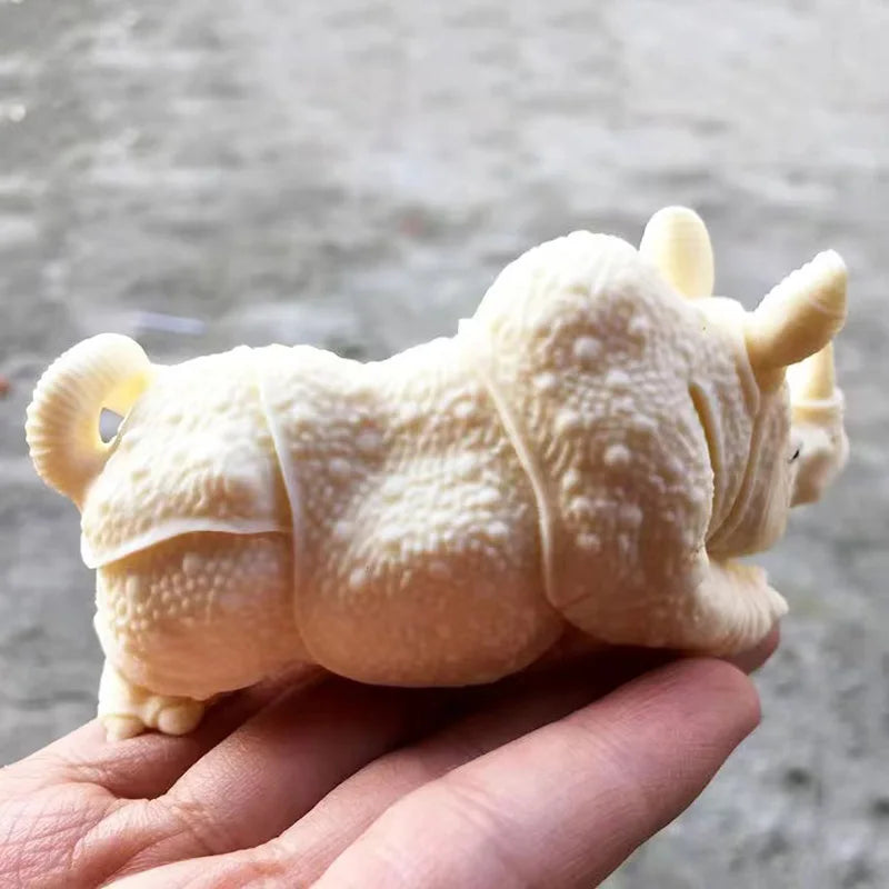 Cute Animal Rhino Decorative Statue Handmade Art Sculpture Home Room Office Car Decoration Crafts The best gift