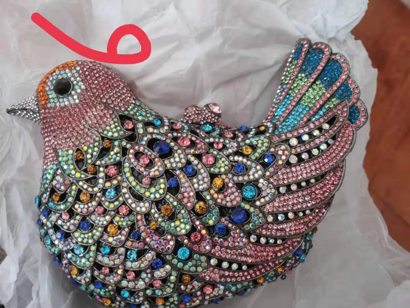 Cute Animal Shape Colorful Bird Bags Woman Diamond Cocktail Party Clutch Evening Purse Wedding Bridal Rhinestone Crystal Handbag