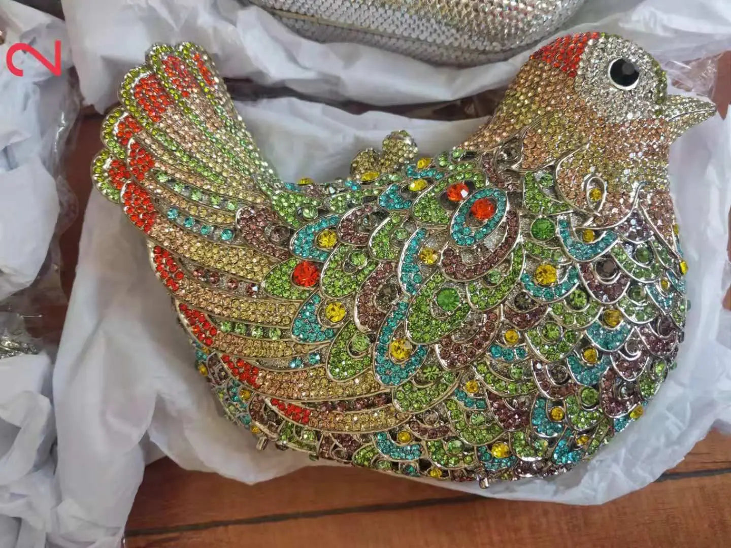 Cute Animal Shape Colorful Bird Bags Woman Diamond Cocktail Party Clutch Evening Purse Wedding Bridal Rhinestone Crystal Handbag