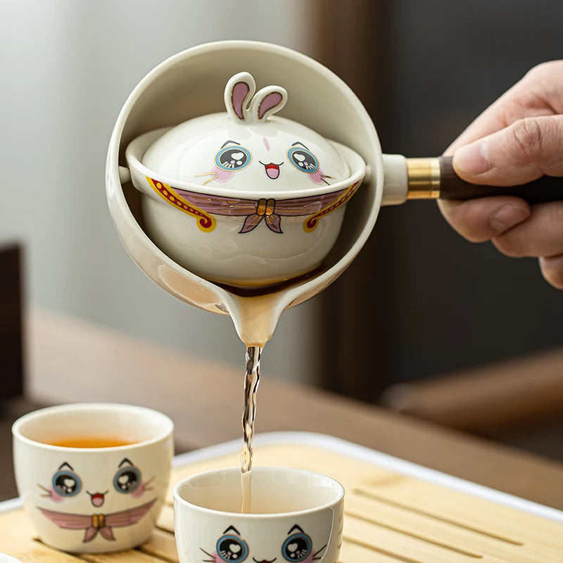 Cute Animals Ceramic Teapot Chinese Teaware Sets Travel Tea Cup Kung Fu Tea Chinese Tea Pot Portable Tea Set Drinkware Tea maker