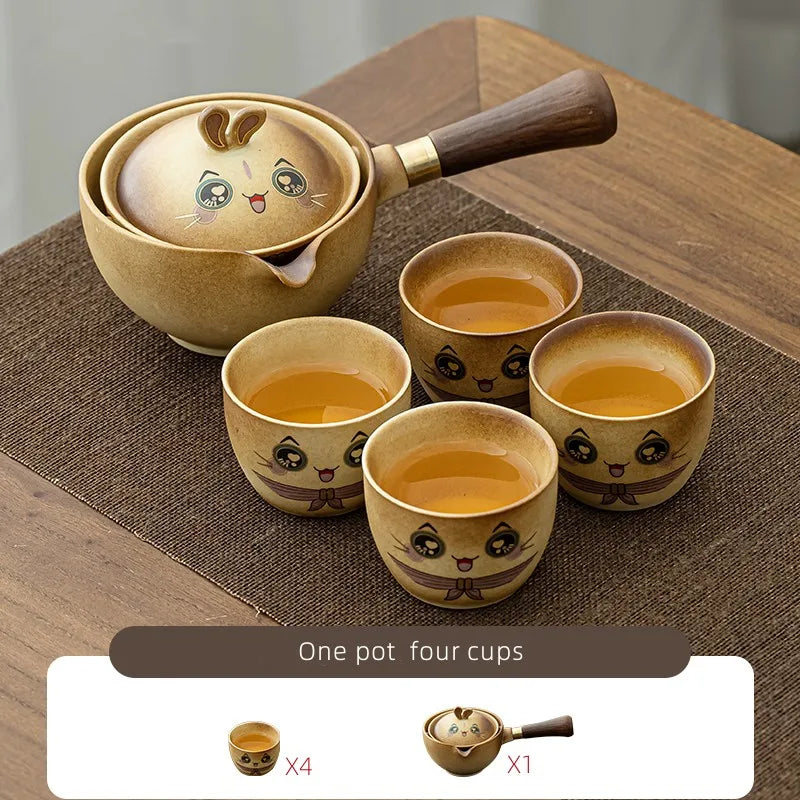 Cute Animals Ceramic Teapot Chinese Teaware Sets Travel Tea Cup Kung Fu Tea Chinese Tea Pot Portable Tea Set Drinkware Tea maker