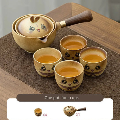 Cute Animals Ceramic Teapot Chinese Teaware Sets Travel Tea Cup Kung Fu Tea Chinese Tea Pot Portable Tea Set Drinkware Tea maker