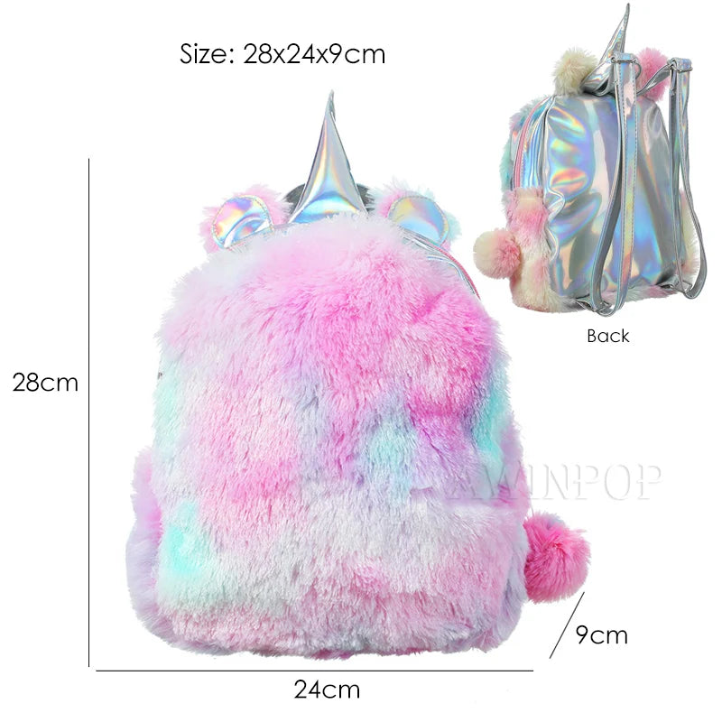 Cute Cartoon Unicorn Kids Backpacks for 3-6 Years Old Girls Children School Bag Solft Plush Kindergarten Baby Toys Snacks Bag