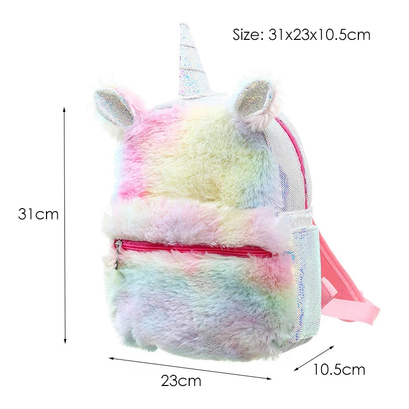 Cute Cartoon Unicorn Kids Backpacks for 3-6 Years Old Girls Children School Bag Solft Plush Kindergarten Baby Toys Snacks Bag