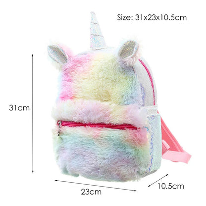 Cute Cartoon Unicorn Kids Backpacks for 3-6 Years Old Girls Children School Bag Solft Plush Kindergarten Baby Toys Snacks Bag