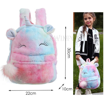 Cute Cartoon Unicorn Kids Backpacks for 3-6 Years Old Girls Children School Bag Solft Plush Kindergarten Baby Toys Snacks Bag