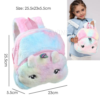 Cute Cartoon Unicorn Kids Backpacks for 3-6 Years Old Girls Children School Bag Solft Plush Kindergarten Baby Toys Snacks Bag