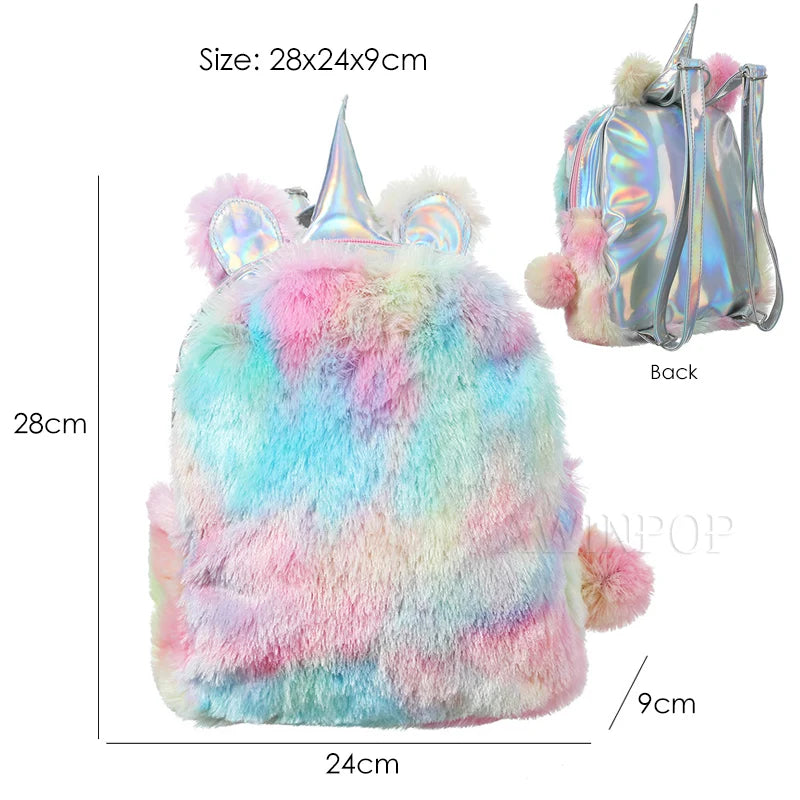 Cute Cartoon Unicorn Kids Backpacks for 3-6 Years Old Girls Children School Bag Solft Plush Kindergarten Baby Toys Snacks Bag