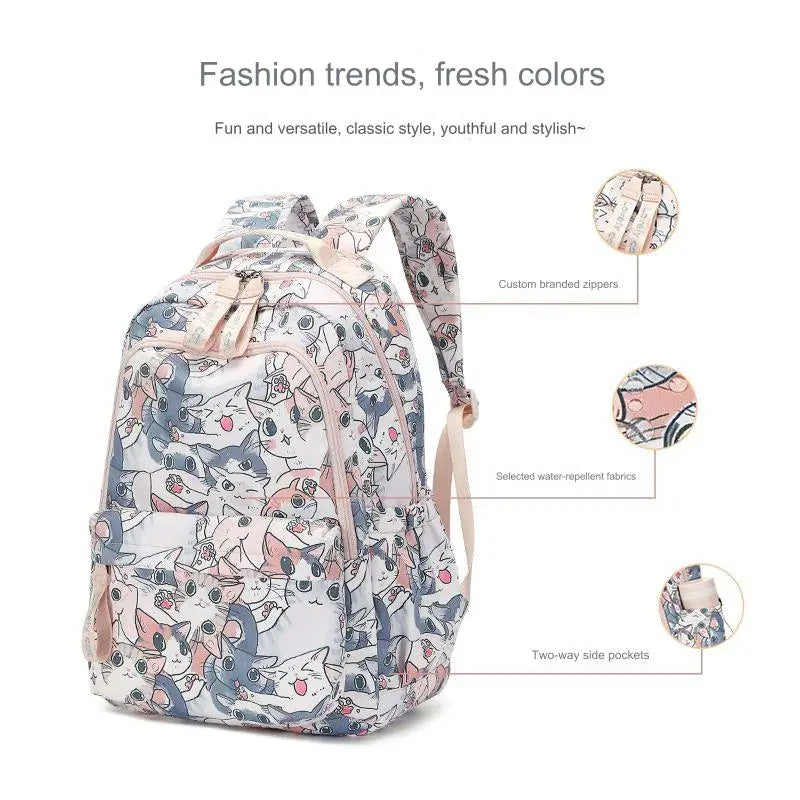 Cute Cat School Bags for Girls 2023 Kawaii Backpack Women Fashion Korean Backpacks for Students Children Cartable Scolaire Fille