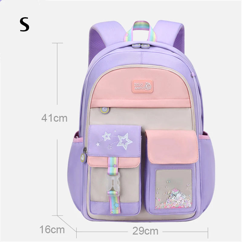 Cute Children School Backpack For Girls Waterproof School Bag Princess Students Backpack Teenager Schoolbag